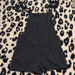 SHEIN black Tie-Strap Jumpsuit